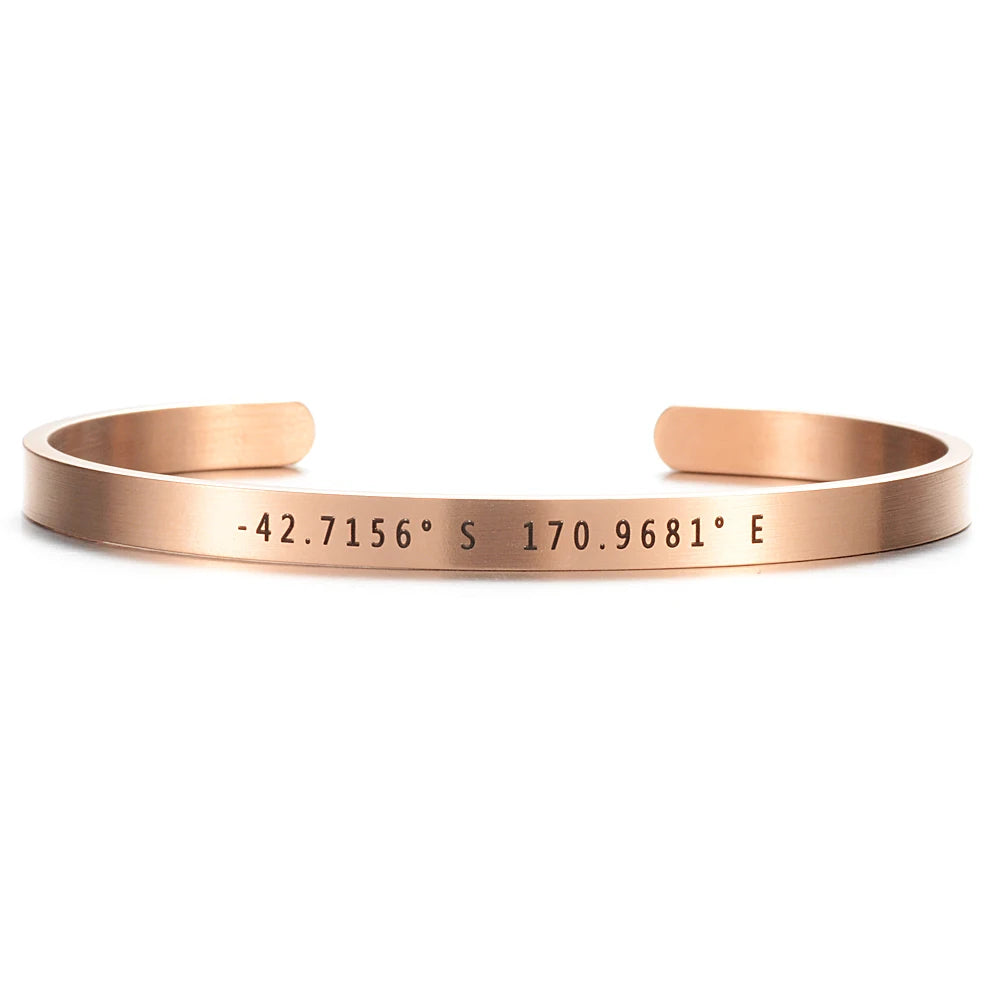 Hot sell 5mm Brushed Matte Personalized Bracelets for Women Lover Double Side Engraved Custom Family Name Cuff Gifts Accept Drop