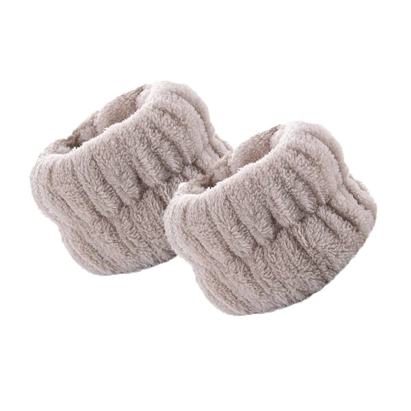WYBU 2Pcs/set Washing Face Spa Bracelet Women's Sports Wrist With Headband Waterproof Hand Wash Wrist Protector Handmade Makeup