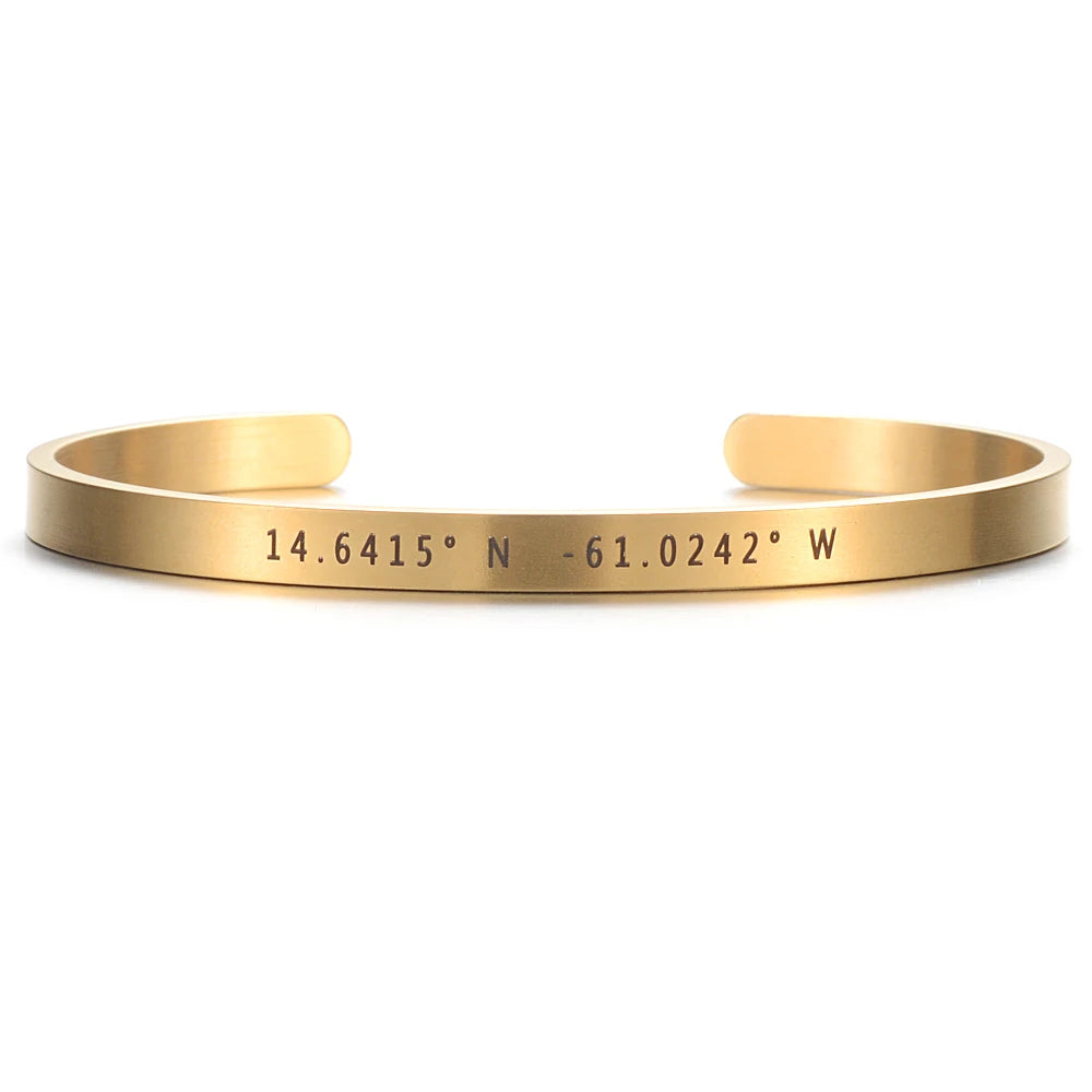 Hot sell 5mm Brushed Matte Personalized Bracelets for Women Lover Double Side Engraved Custom Family Name Cuff Gifts Accept Drop