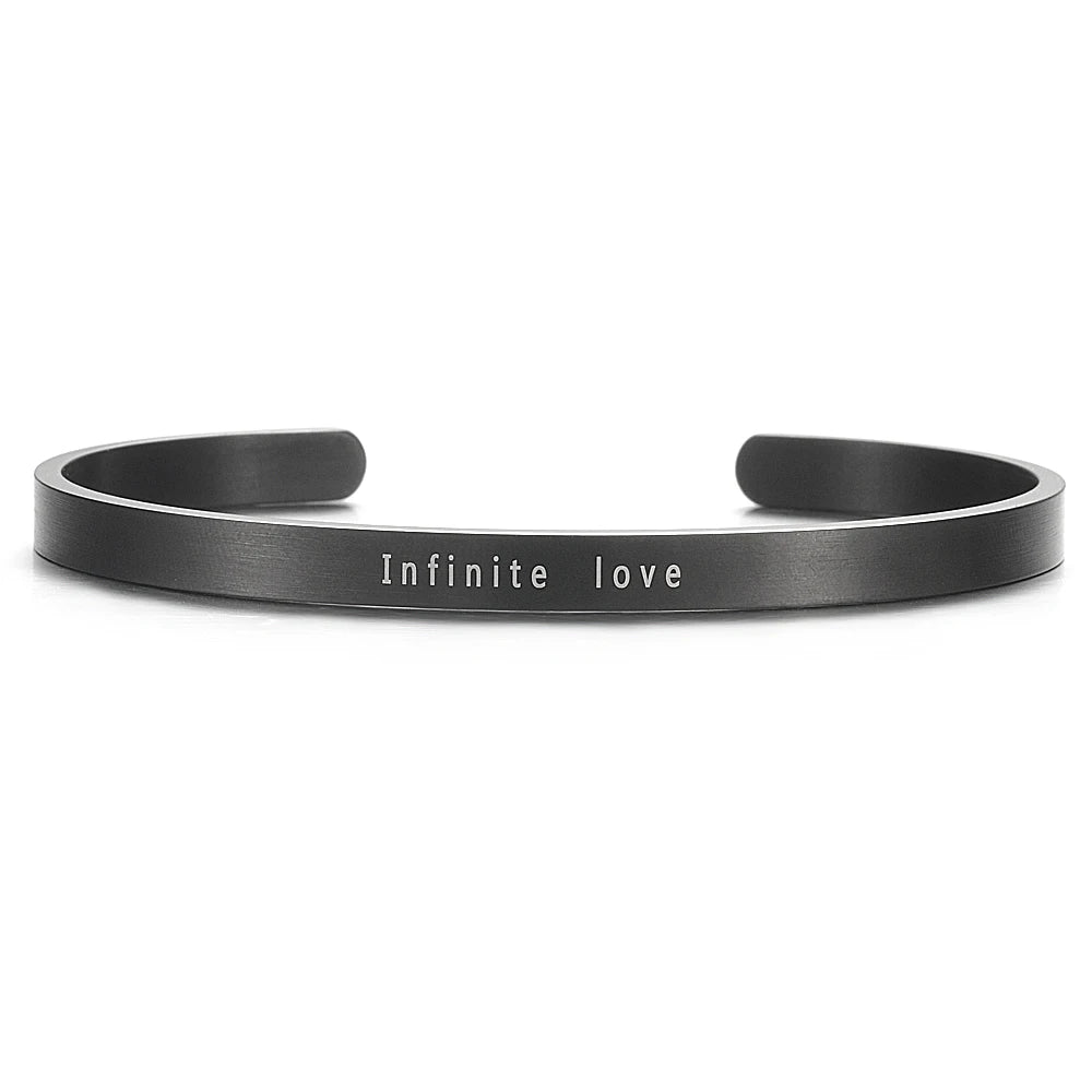 Hot sell 5mm Brushed Matte Personalized Bracelets for Women Lover Double Side Engraved Custom Family Name Cuff Gifts Accept Drop
