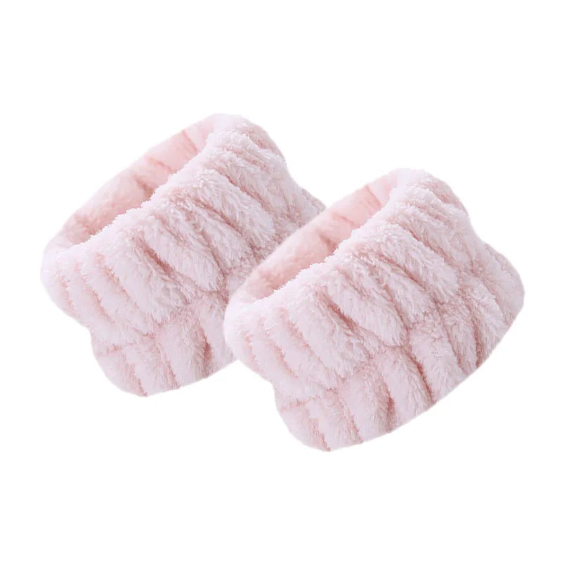 WYBU 2Pcs/set  Washing Face Spa Bracelet Women's Sports Wrist With Headband Waterproof Hand Wash Wrist Protector Handmade Makeup
