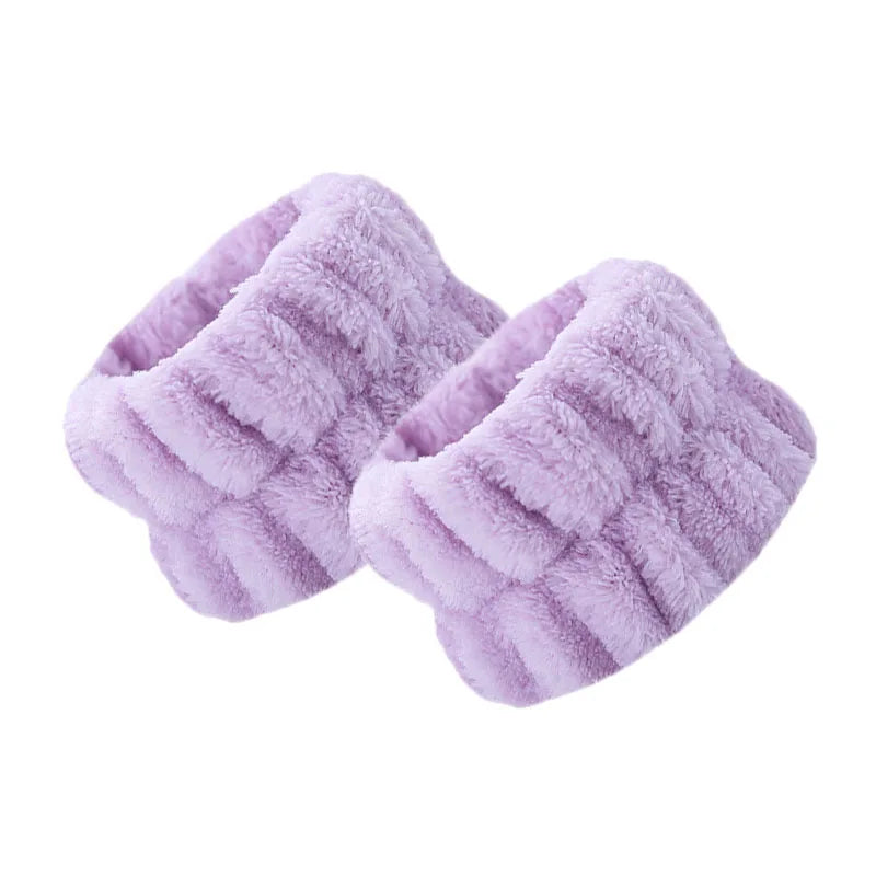 WYBU 2Pcs/set  Washing Face Spa Bracelet Women's Sports Wrist With Headband Waterproof Hand Wash Wrist Protector Handmade Makeup