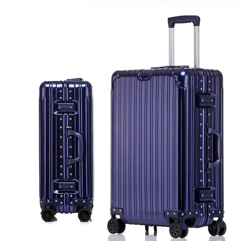 100% Aluminum-magnesium Alloy Travel Suitcase High Quality Rolling Luggage 20/24/26/29'' Trolley Luggage Carry-On Cabin Suitcase