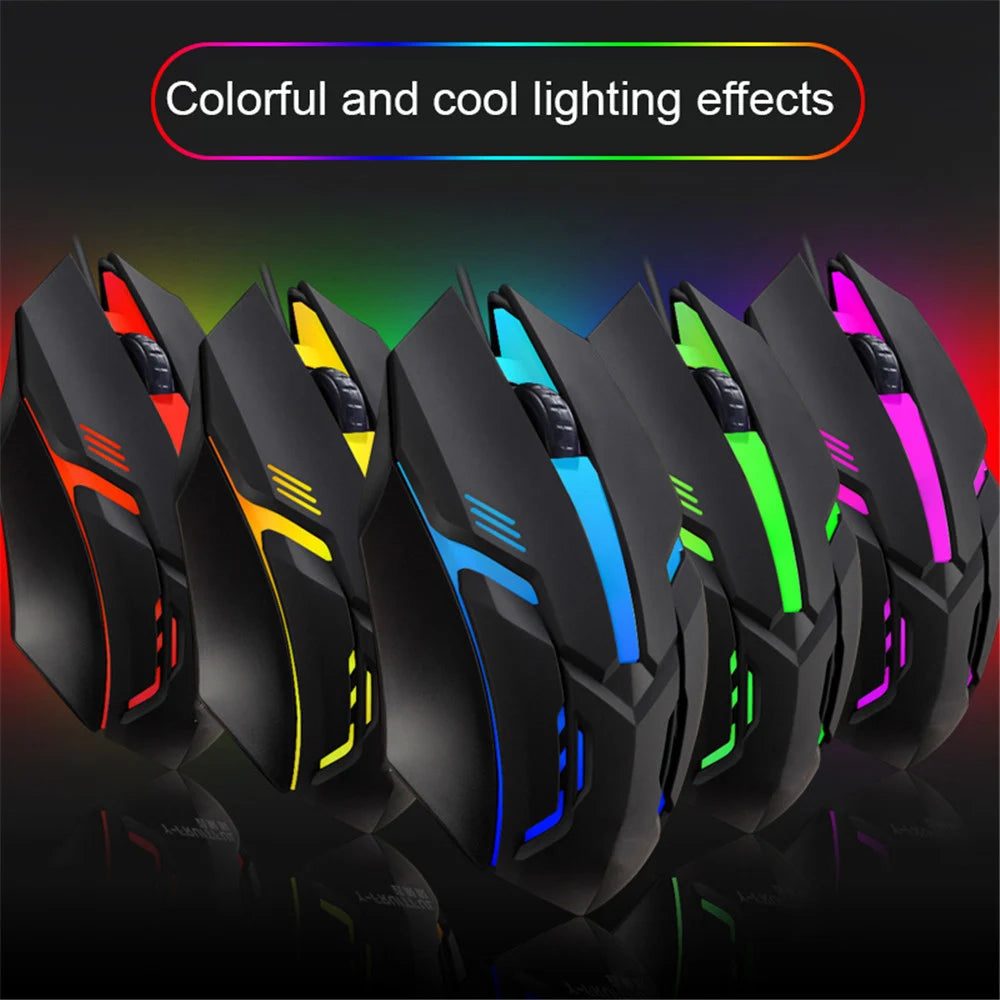 E-Sports USB Wired Mouse Colorful LED Gaming Mouse 5000 DPI Wired Mice Optical Wired Gamer Mouse For Desktop Laptop PC Computer