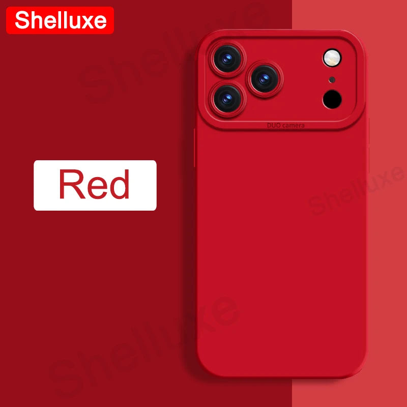 For iPhone17 Pro Max Case Shelluxe Square Liquid Silicone Cover For iPhone 17 Air iPhone17 ProMax Silky Feel Soft Phone Cases