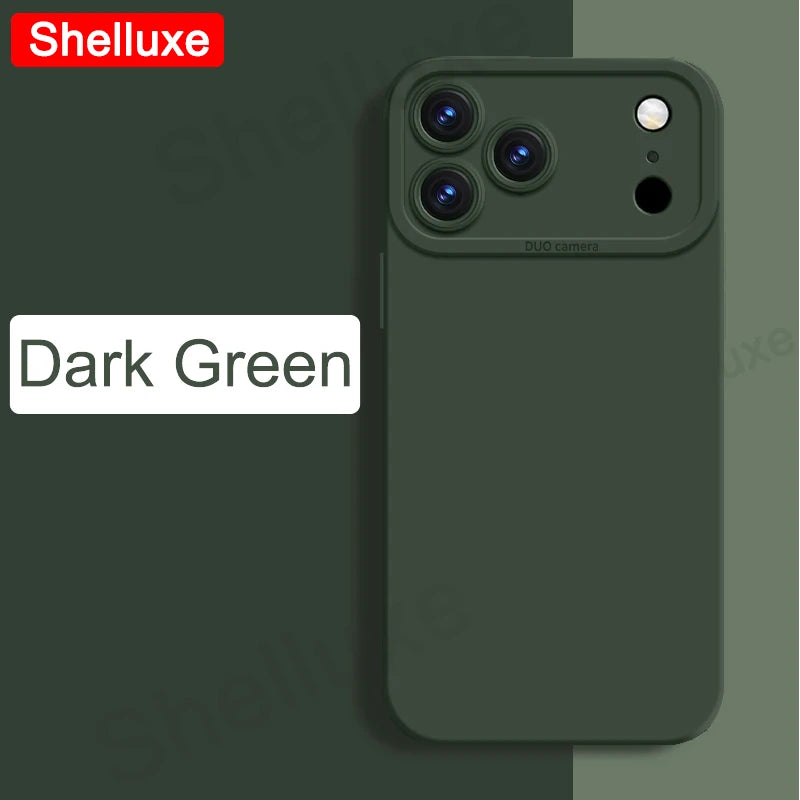 For iPhone17 Pro Max Case Shelluxe Square Liquid Silicone Cover For iPhone 17 Air iPhone17 ProMax Silky Feel Soft Phone Cases