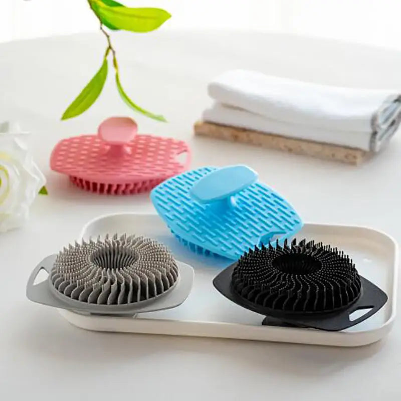 1/5pc Soft Silicone Exfoliating Brush Cleanser Manual Body Cleansing Care Scrubber Shower Gentle Massage Bath For Men