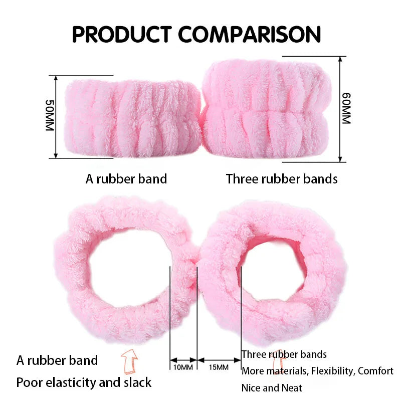 WYBU 2Pcs/set  Washing Face Spa Bracelet Women's Sports Wrist With Headband Waterproof Hand Wash Wrist Protector Handmade Makeup