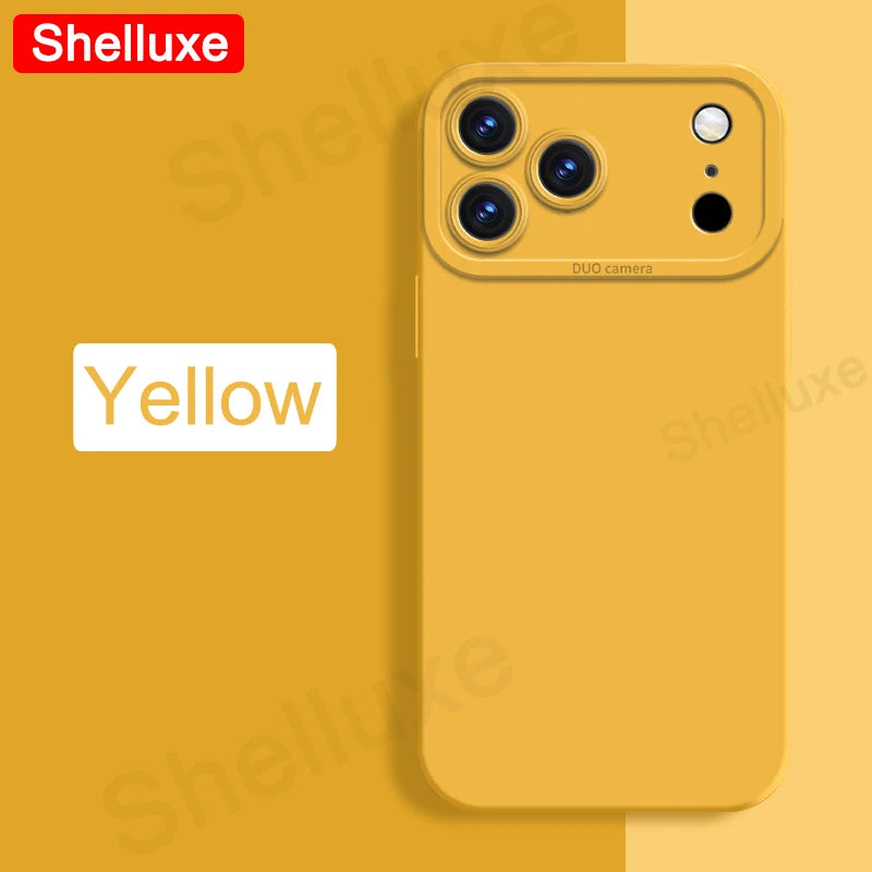 For iPhone17 Pro Max Case Shelluxe Square Liquid Silicone Cover For iPhone 17 Air iPhone17 ProMax Silky Feel Soft Phone Cases