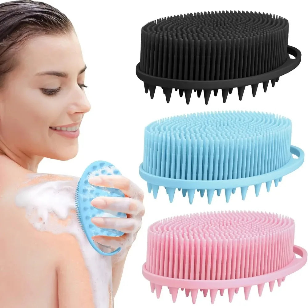NEW Silicone Body Scrubber Exfoliating Baby Shower Gentle SPA Massage Brush Cleanser for Body Wash Brush Back Scrubber Bath Tool