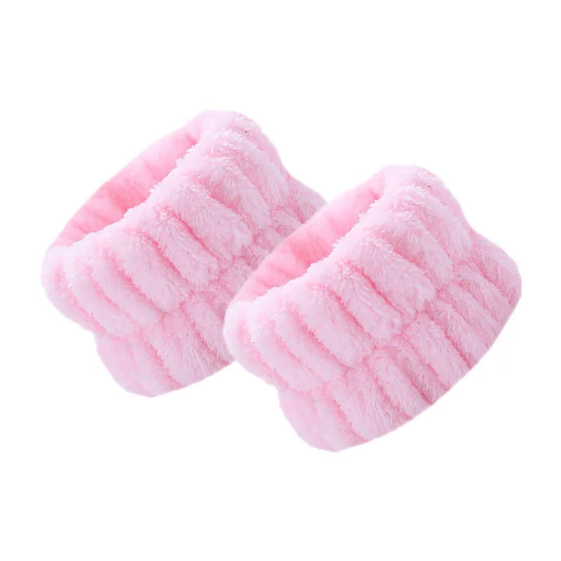 WYBU 2Pcs/set  Washing Face Spa Bracelet Women's Sports Wrist With Headband Waterproof Hand Wash Wrist Protector Handmade Makeup