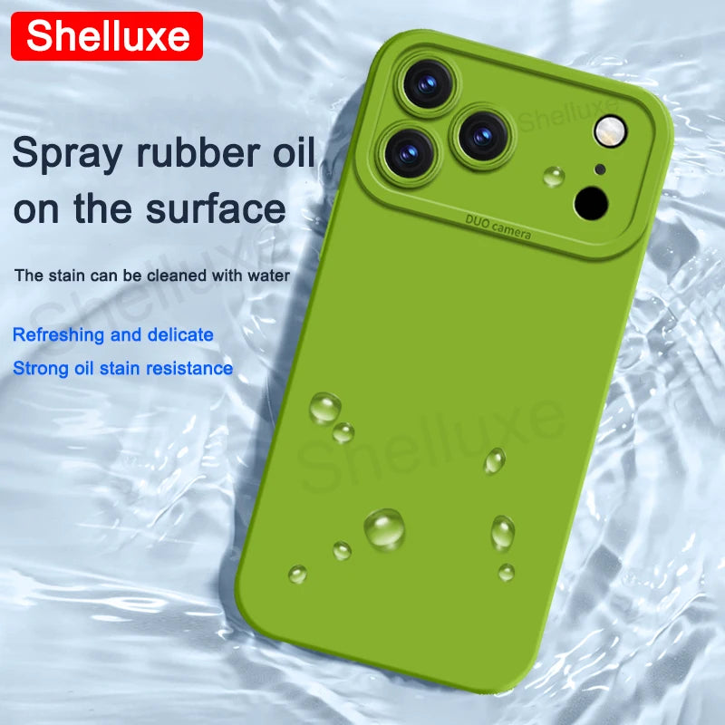 For iPhone17 Pro Max Case Shelluxe Square Liquid Silicone Cover For iPhone 17 Air iPhone17 ProMax Silky Feel Soft Phone Cases
