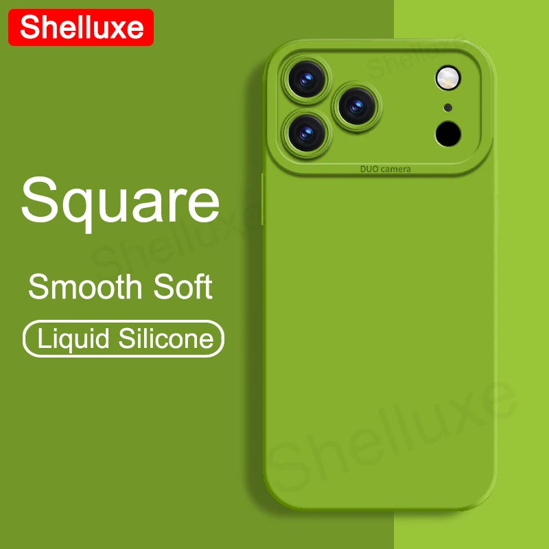 For iPhone17 Pro Max Case Shelluxe Square Liquid Silicone Cover For iPhone 17 Air iPhone17 ProMax Silky Feel Soft Phone Cases