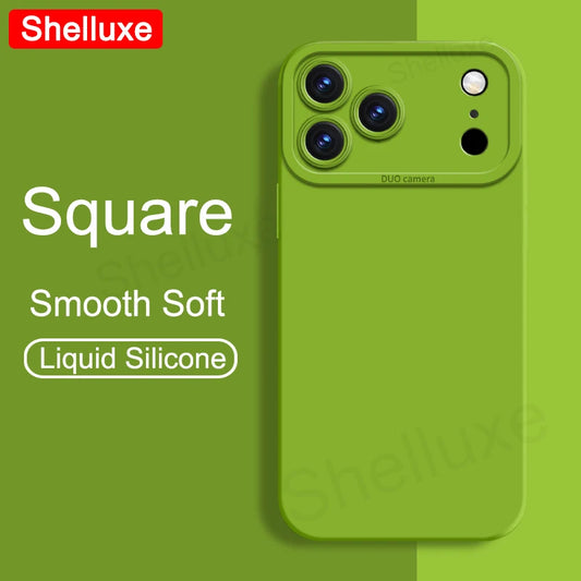 For iPhone17 Pro Max Case Shelluxe Square Liquid Silicone Cover For iPhone 17 Air iPhone17 ProMax Silky Feel Soft Phone Cases