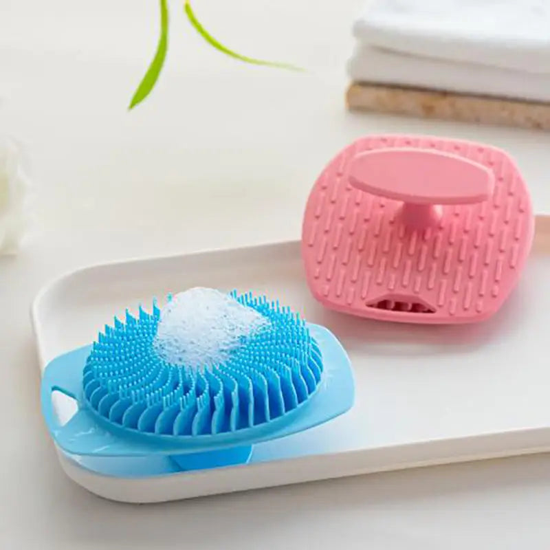 1/5pc Soft Silicone Exfoliating Brush Cleanser Manual Body Cleansing Care Scrubber Shower Gentle Massage Bath For Men
