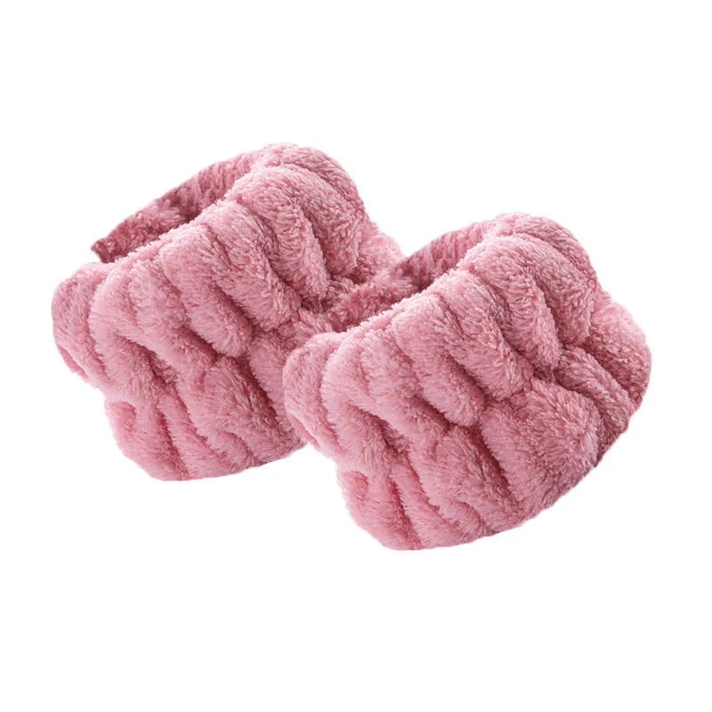 WYBU 2Pcs/set  Washing Face Spa Bracelet Women's Sports Wrist With Headband Waterproof Hand Wash Wrist Protector Handmade Makeup