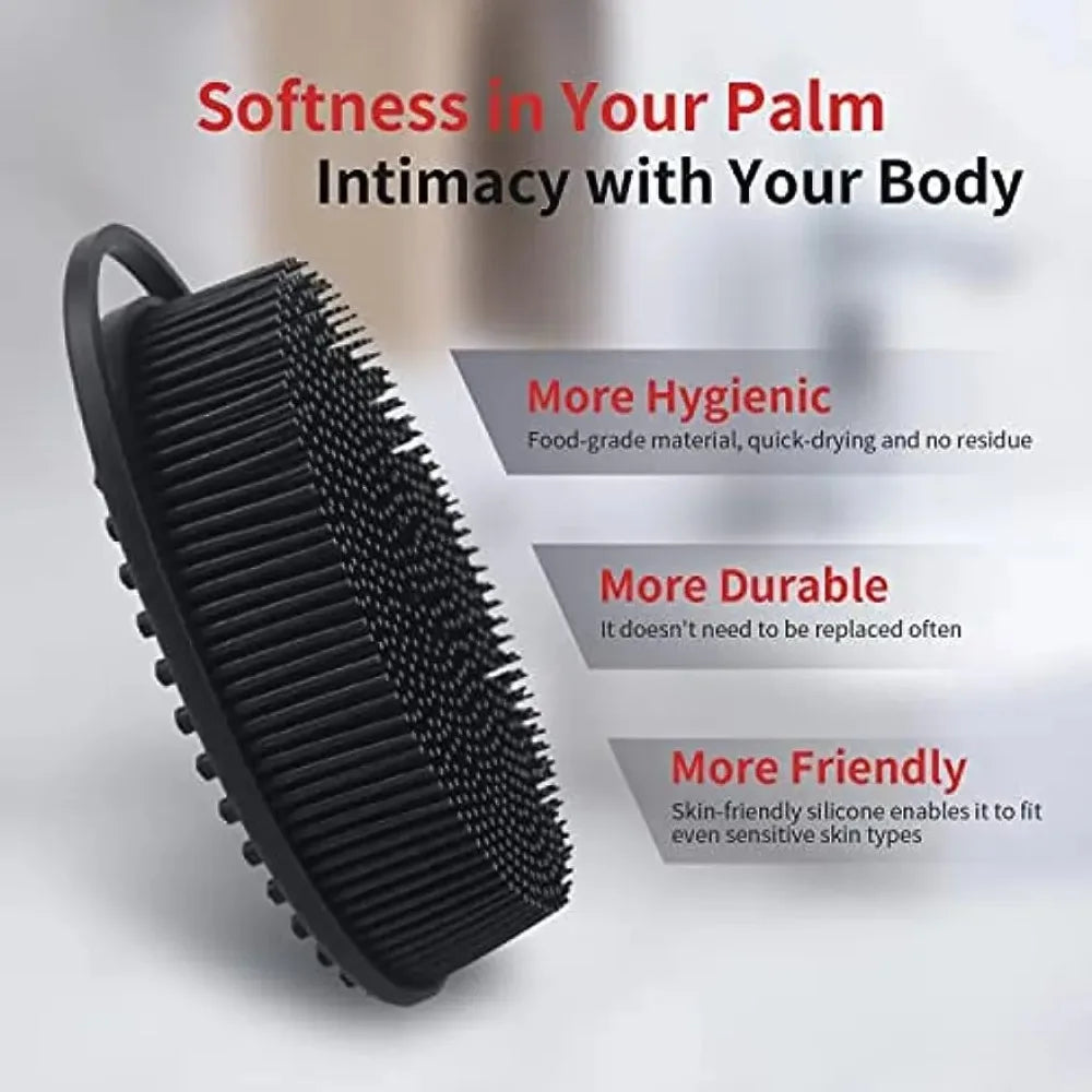 NEW Silicone Body Scrubber Exfoliating Baby Shower Gentle SPA Massage Brush Cleanser for Body Wash Brush Back Scrubber Bath Tool