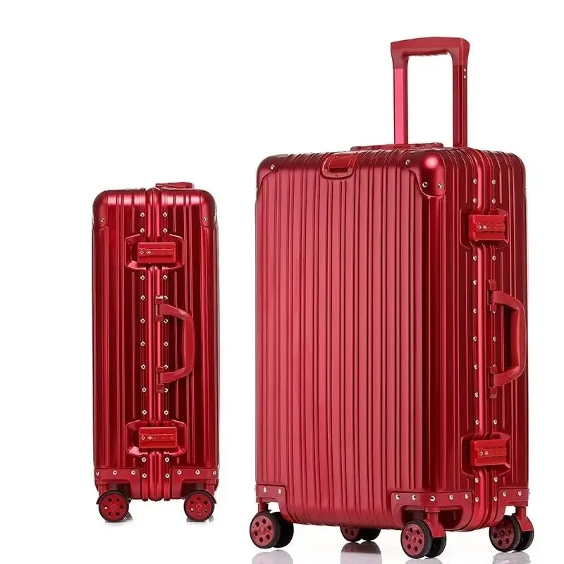 100% Aluminum-magnesium Alloy Travel Suitcase High Quality Rolling Luggage 20/24/26/29'' Trolley Luggage Carry-On Cabin Suitcase