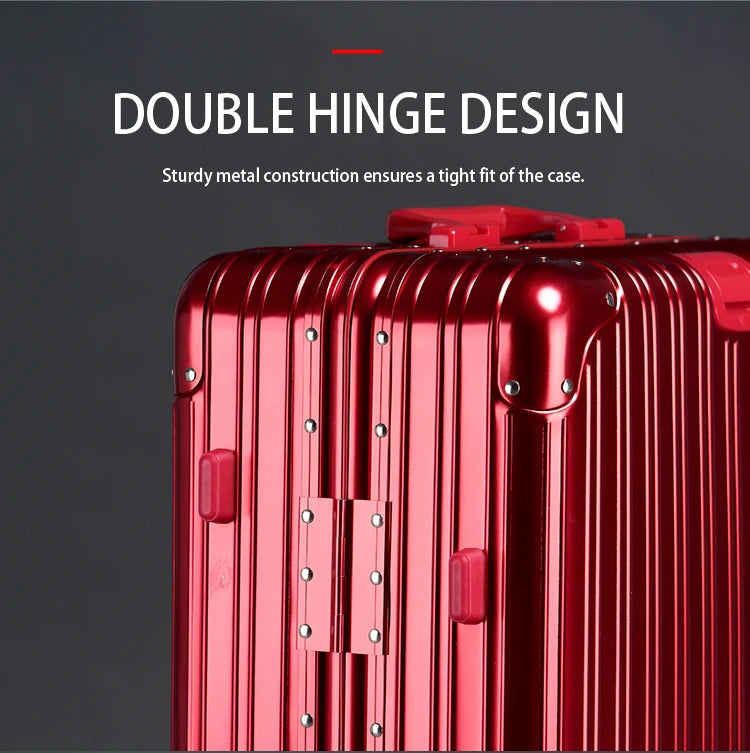 100% Aluminum-magnesium Alloy Travel Suitcase High Quality Rolling Luggage 20/24/26/29'' Trolley Luggage Carry-On Cabin Suitcase