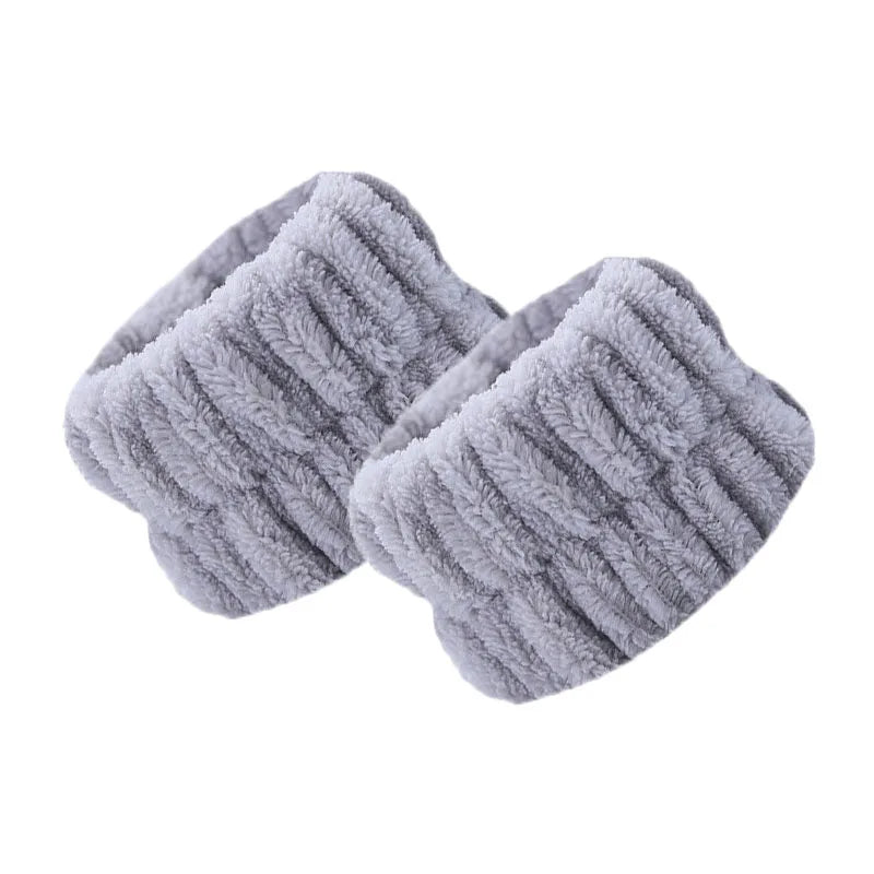 WYBU 2Pcs/set  Washing Face Spa Bracelet Women's Sports Wrist With Headband Waterproof Hand Wash Wrist Protector Handmade Makeup