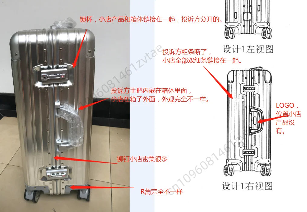 100% Aluminum-magnesium Alloy Travel Suitcase High Quality Rolling Luggage 20/24/26/29'' Trolley Luggage Carry-On Cabin Suitcase