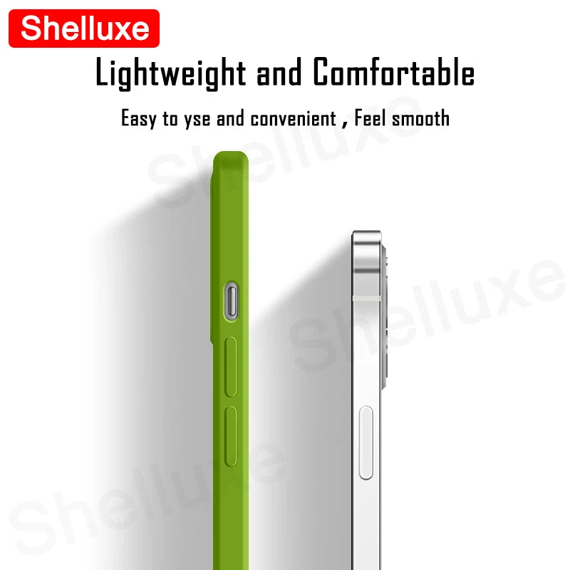 For iPhone17 Pro Max Case Shelluxe Square Liquid Silicone Cover For iPhone 17 Air iPhone17 ProMax Silky Feel Soft Phone Cases